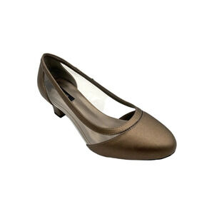 ARRAY Women's Eve Block Heeled Pumps Bronze/Clear - Wide